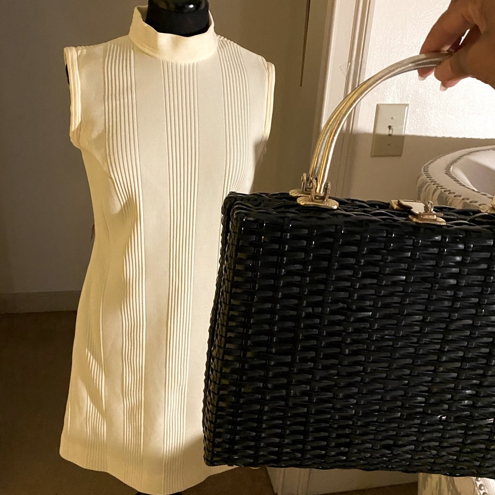 Vintage Textured Cream Sleeveless Dress